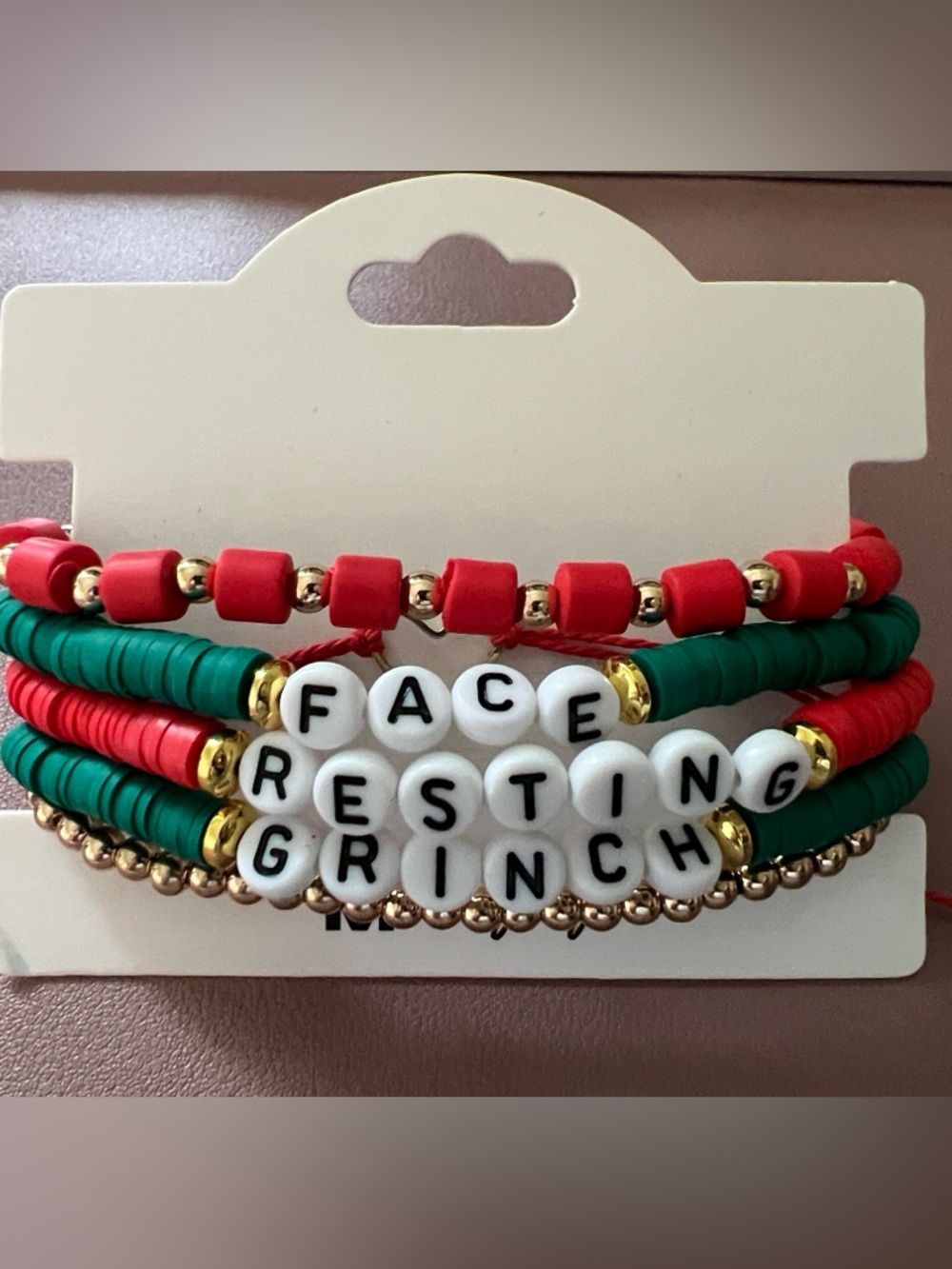 “Resting Grinch Face” bracelet set